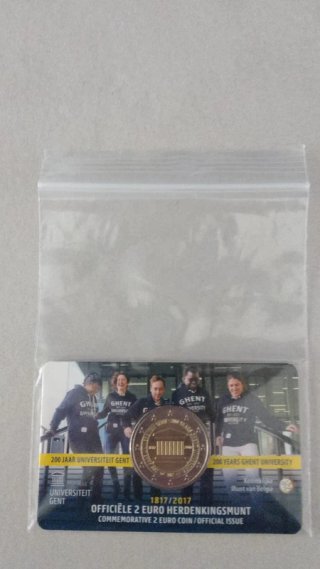 2 € commemorativo Belgio 2017 Università Gand UNC