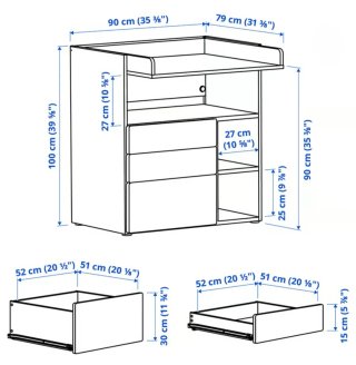 Cambiador IKEA SMÅSTAD + colchón
