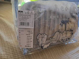 Neceser transparente con dibujo de Garfield