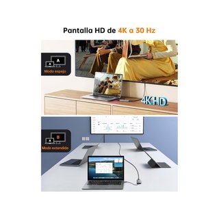 NOVOO R5 Hub C USB 5 in 1 multiporta 4k