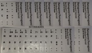 50 Unid Adesivos Por Teclado em Portugues PT Write