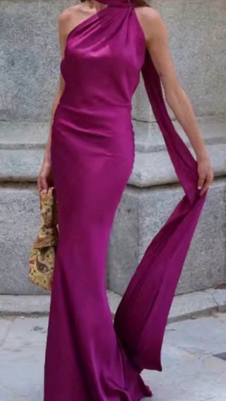 Vestido de fiesta morado talla única