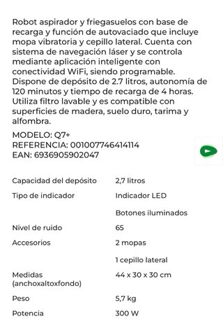 Roborock Q7 TF+ Robot Aspirador y Friegasuelos