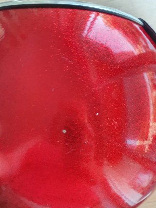 Casco Moto Vintage Rojo Glitter