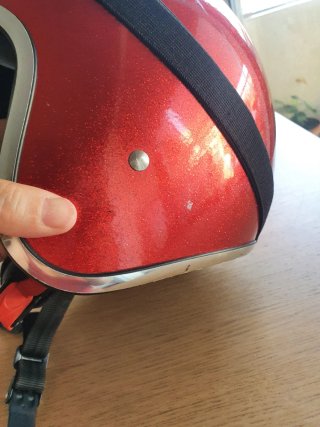 Casco Moto Vintage Rojo Glitter