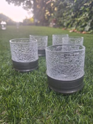 Vasos Loewe Cristal y Peltre Italiano