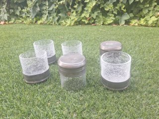 Vasos Loewe Cristal y Peltre Italiano