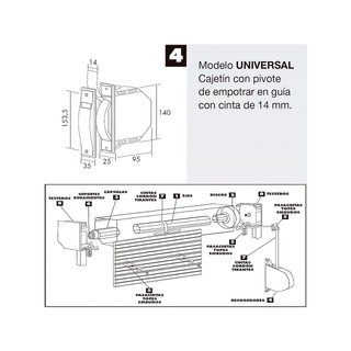 WOLFPACK 5250010 recogedor persiana cinta 14 mm