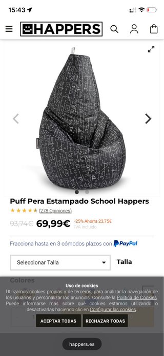 Puff Pera Estampado School Happers