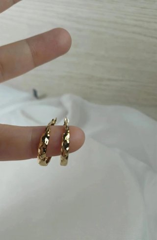 Pendientes Aro Labrado Chapado Oro 18k