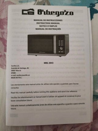 Microondas Grill Orbegozo MIG 2043