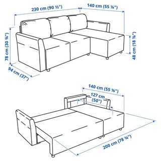 Sofá Cama Ikea Brissund 3 Plazas Chaise Longue