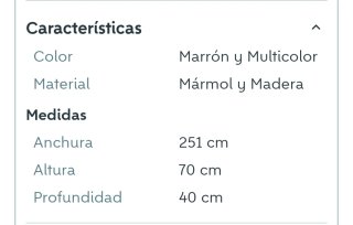 Aparador de madera con tapa de mármol