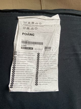 Cojín para sillón POÄNG Ikea Negro