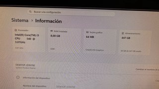 Ordenador de sobremesa. Monitor. Teclado y ratón