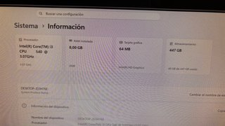 Ordenador de sobremesa. Monitor. Teclado y ratón