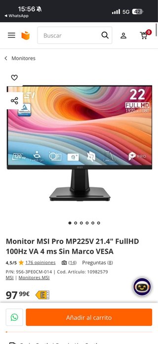 Monitor MSI 22 100Hz