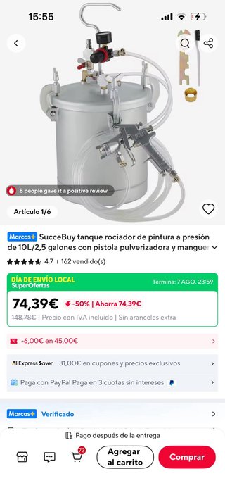 Tanque Rociador Pintura 10L