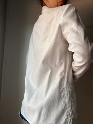 Blusa Bordada Lino Blanco Broderie Anglaise