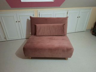 Sofá Cama Rosa Terciopelo