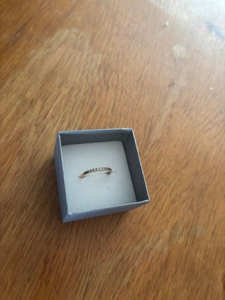 Anillo oro rosa 14k diamantes