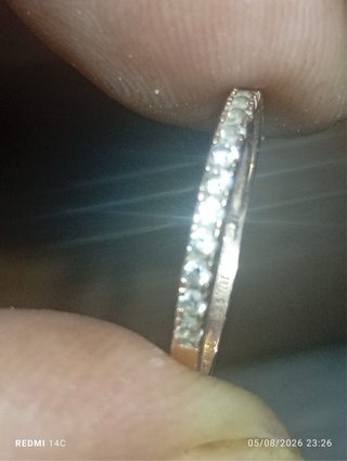 Anillo oro rosa 14k diamantes