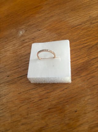Anillo oro rosa 14k diamantes