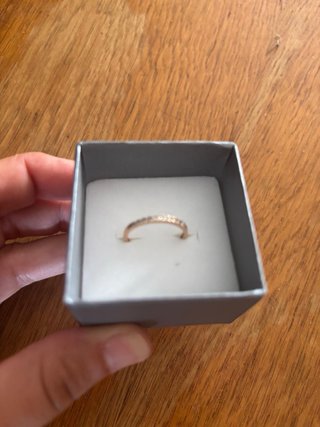 Anillo oro rosa 14k diamantes