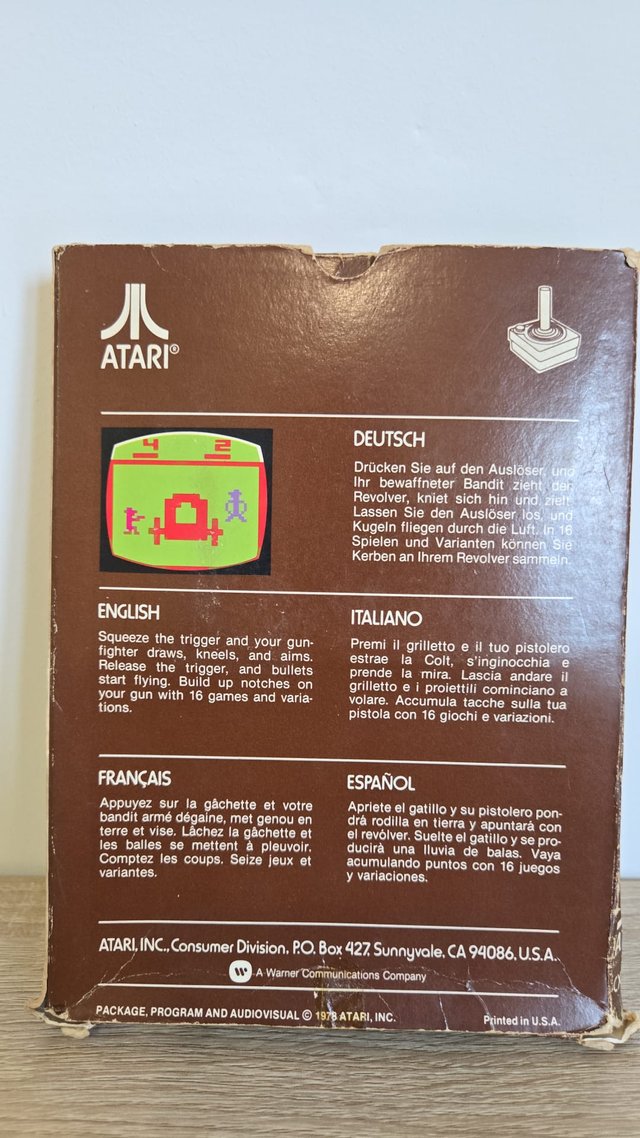 BUEN ESTADO!! Juego Atari Outlaw + caja + manual
