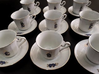 Conjunto de platos y tazas de café Bavarian Erika
