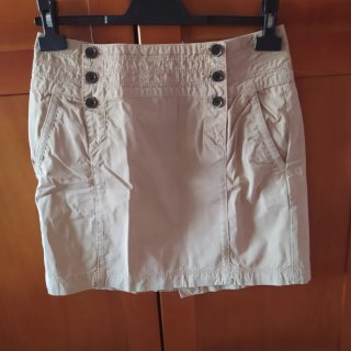 Falda Zara Basic Beige Estilo Safari