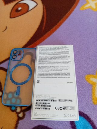 Caja iPhone + Cargador + Carcasa Azul