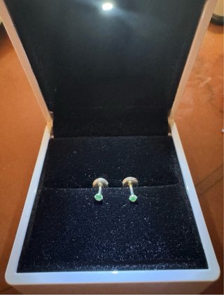 Pendientes Plata 925 Esmeralda 1.9mm
