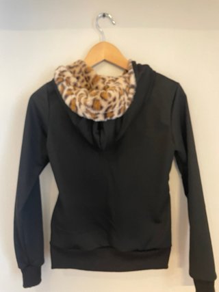 Felpa con cappuccio leopardato taglia XS