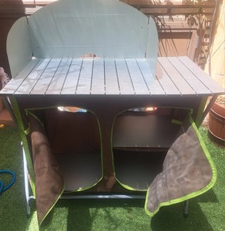 Mueble Camping Plegable Marrón y Verde