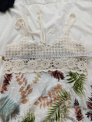 Vestido largo verano crochet estampado floral