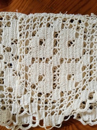 Mantovana filet uncinetto fatta a mano Shabby chic