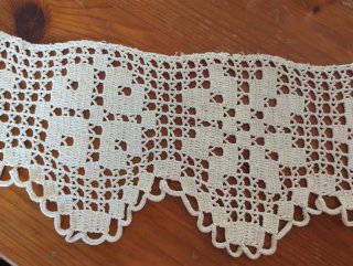 Mantovana filet uncinetto fatta a mano Shabby chic