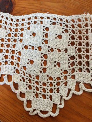 Mantovana filet uncinetto fatta a mano Shabby chic