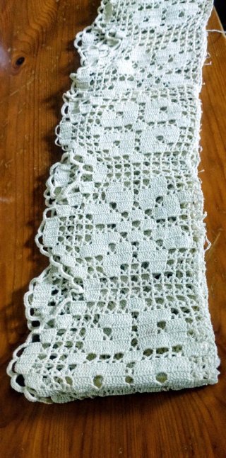 Mantovana filet uncinetto fatta a mano Shabby chic