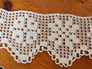 Mantovana filet uncinetto fatta a mano Shabby chic