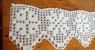 Mantovana filet uncinetto fatta a mano Shabby chic