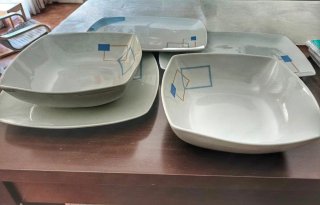 Plato Victoria Pop porcelana azul y blanco