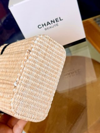 Neceser Chanel Beauté Rafia y Piel Negro