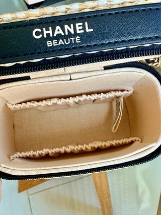 Neceser Chanel Beauté Rafia y Piel Negro
