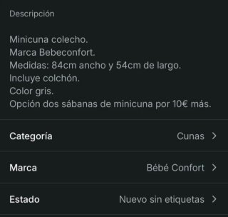 Mini cuna colecho gris