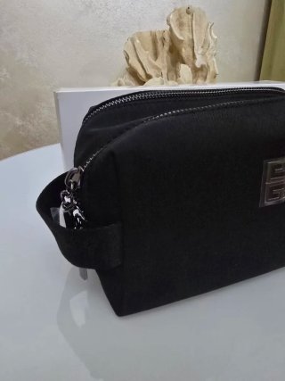 Beauty bag nera doppia cerniera