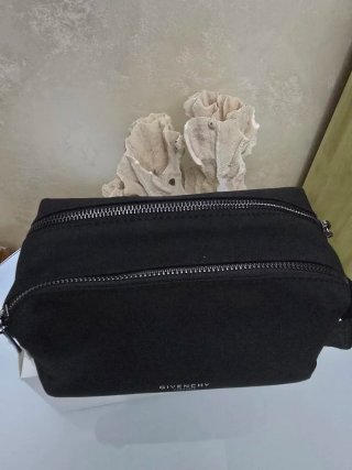 Beauty bag nera doppia cerniera