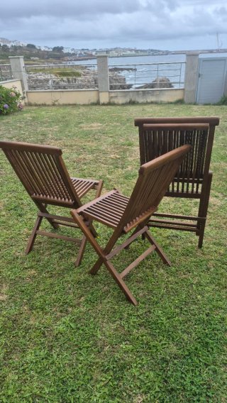 8 Sillas Plegables de Teca Macizas