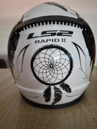 Casco Moto Integral LS2 Rapid Boho Blanco Negro